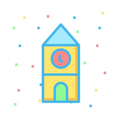 Saat Kulesi plaza vektör çizim oluşturma 