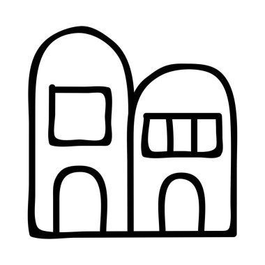 Otel, kutsal kişilerin resmi, vektör çizim Binası 