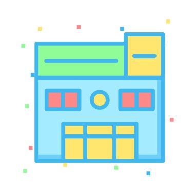 Otel, kutsal kişilerin resmi, vektör çizim Binası 