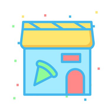 Otel, kutsal kişilerin resmi, vektör çizim Binası 