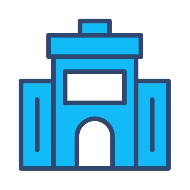 Otel, kutsal kişilerin resmi, vektör çizim Binası 