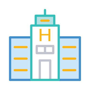 Otel, kutsal kişilerin resmi, vektör çizim Binası 