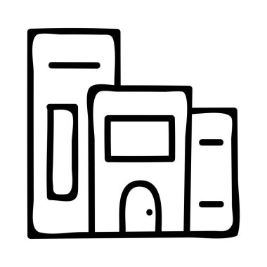 Bina, ofis, daire. Vektör çizim 