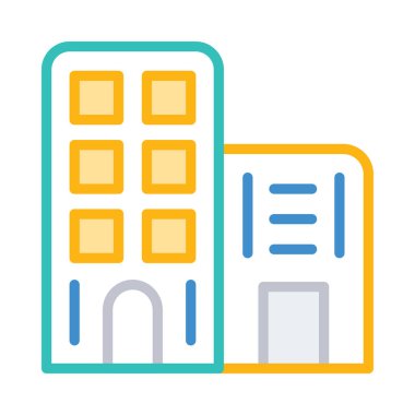 Otel, kutsal kişilerin resmi, vektör çizim Binası 