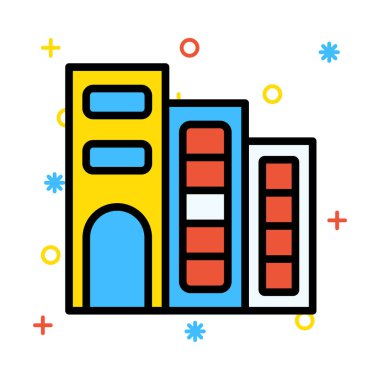 Otel, kutsal kişilerin resmi, vektör çizim Binası 