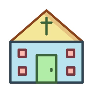 Kilise, bina simgesi. Vektör çizim 