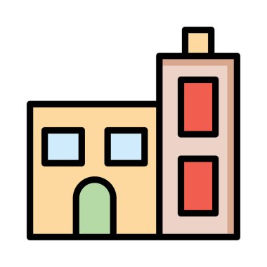 Otel, kutsal kişilerin resmi, vektör çizim Binası 