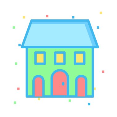 vektör çizim bina mağaza dükkan 