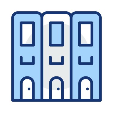 Otel, kutsal kişilerin resmi, vektör çizim Binası 