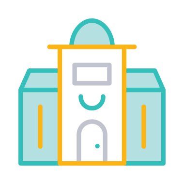 Otel, kutsal kişilerin resmi, vektör çizim Binası 