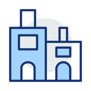 Ev, kutsal kişilerin resmi, vektör çizim inşa   