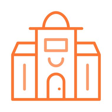 Otel, kutsal kişilerin resmi, vektör çizim Binası 