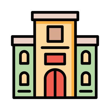 Otel, kutsal kişilerin resmi, vektör çizim Binası 