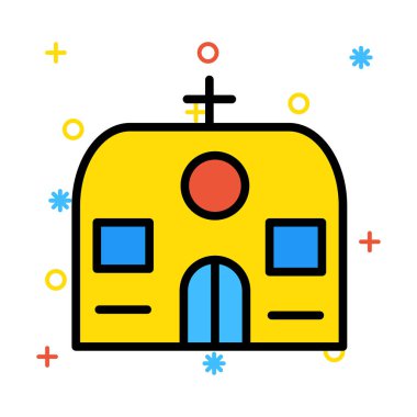 Kilise, bina simgesi. Vektör çizim 