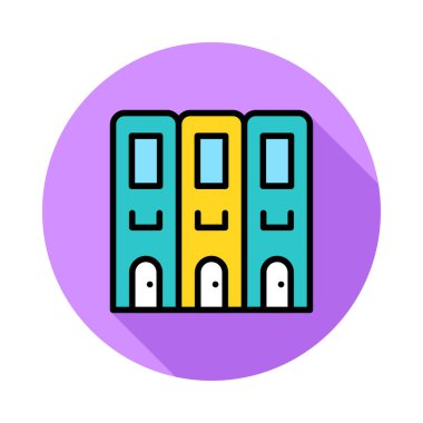 Otel, kutsal kişilerin resmi, vektör çizim Binası 