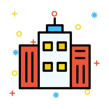 Bina, ofis, daire. Vektör çizim 