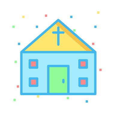 Kilise, bina simgesi. Vektör çizim 