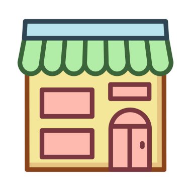 vektör çizim bina mağaza 