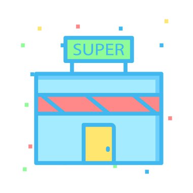 Süper market mağaza Dükkanı vektör çizim