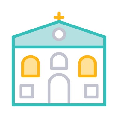 Kilise, bina simgesi. Vektör çizim 