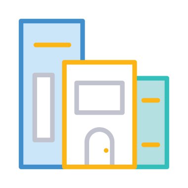 Bina, ofis, daire. Vektör çizim 