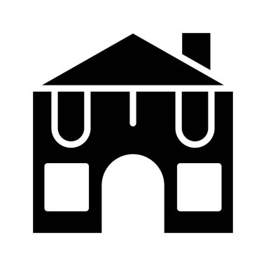 Daireli ev ev vektör çizim