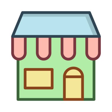 Dükkanı süper market mağaza vektör çizim 