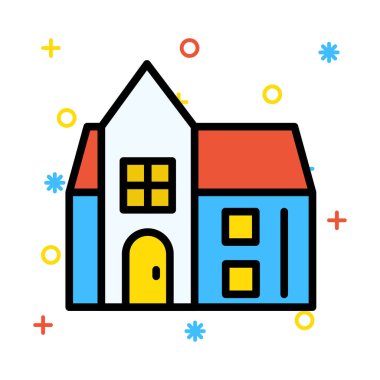 Ev, bina, ana sayfa. Vektör çizim   