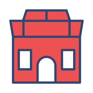 Otel, kutsal kişilerin resmi, vektör çizim Binası 