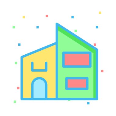 Ofis vektör çizim apartman binası 