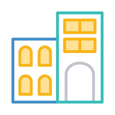 Otel, kutsal kişilerin resmi, vektör çizim Binası 