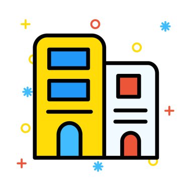 Daireli ev ev vektör çizim 