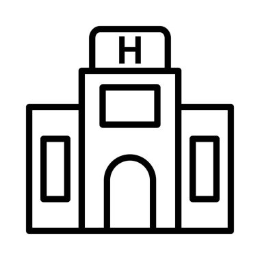vektör çizim bina hastane Kliniği