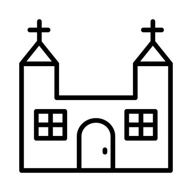 Kilise, bina simgesi. Vektör çizim 