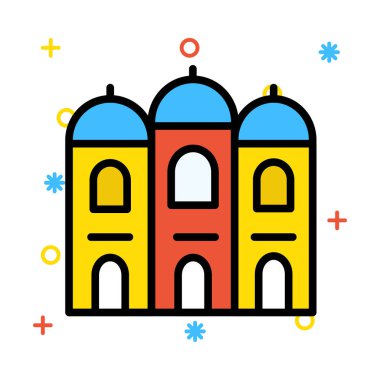 Cami bina dini vektör çizim 