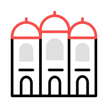 Cami bina dini vektör çizim 