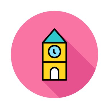 Saat Kulesi plaza vektör çizim oluşturma 