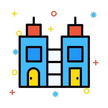 Ofis Binası otel, vektör çizim 