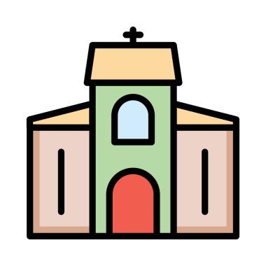 Kilise, bina simgesi. Vektör çizim 
