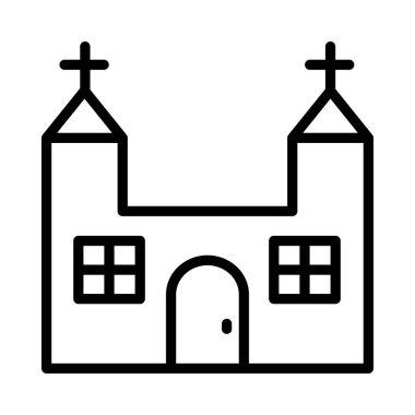 Kilise, bina simgesi. Vektör çizim 