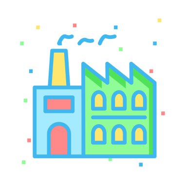 endüstriyel bina, kutsal kişilerin resmi, vektör çizim 