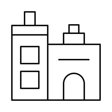 endüstriyel bina, kutsal kişilerin resmi, vektör çizim 