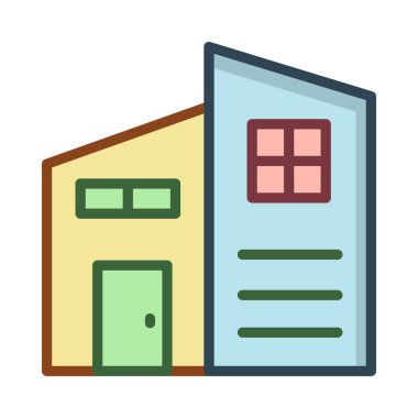 Daire ofis ev vektör çizim 