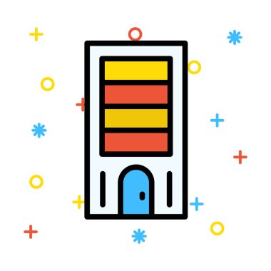 Plaza tower vektör çizim oluşturma 