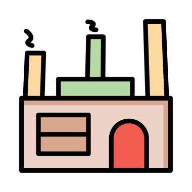 endüstriyel bina, kutsal kişilerin resmi, vektör çizim 