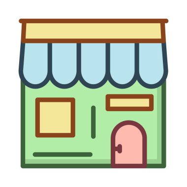 Dükkanı cephe vektör çizim depolamak 