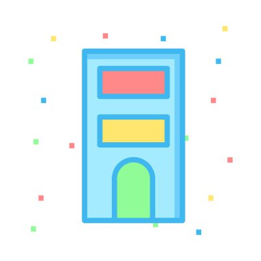 Otel, kutsal kişilerin resmi, vektör çizim Binası 