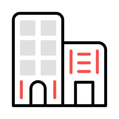 Otel, kutsal kişilerin resmi, vektör çizim Binası 