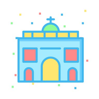 Kilise, bina simgesi. Vektör çizim 