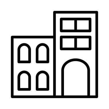 Otel, kutsal kişilerin resmi, vektör çizim Binası 